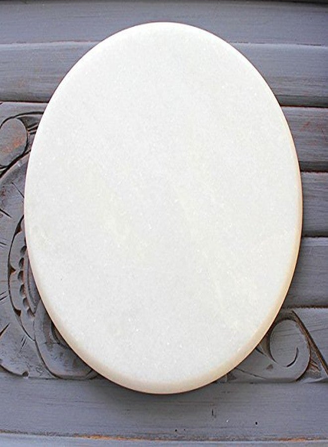 Jaipur Ace White Marble Chakla 10 Inch | Roti Chapati Papad Maker Rolling Board | Smooth Finished Stone Chakla for Kitchen | Heavy Duty Non Slip Dough Rolling Board for Home Use - Image 1