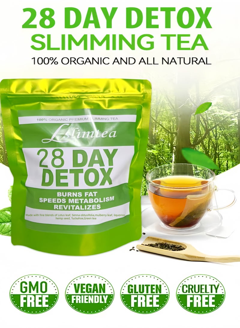 وينز تاون أكياس شاي التخلص من سموم البطن، تدعم صحة الجهاز الهضمي والتمثيل الغذائي، 28 كيسًا - Image 1