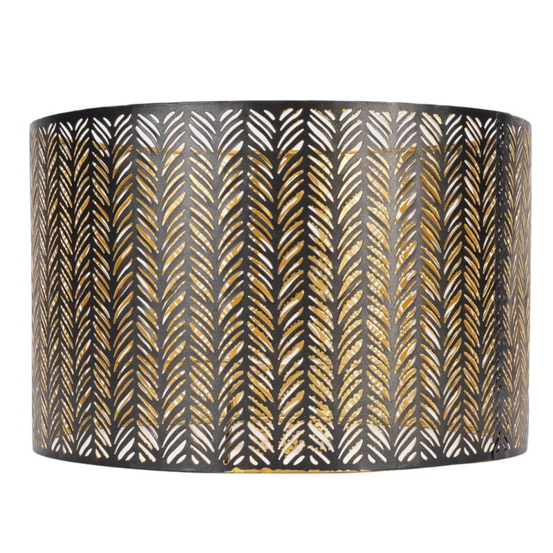 Replacement Lamp Shade 25 Cm X 16 Cm Premium Iron With Protective Coating - Captivating Pine Leaf Hollow Out Design Cylinder Lamp Shade For Home Hotel Office Lighting Fixtures - Image 1