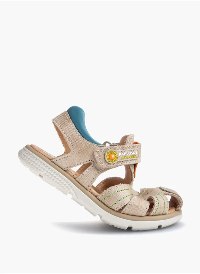 Pablosky Boys' Stitch Detail Fisherman Sandals with Hook and Loop Closure