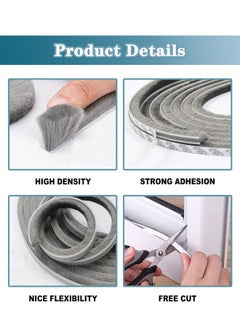 HQ-GAMING Weather Stripping Door Seal, Self Adhesive Brush Weather Seal Strip for Windows and Doors Felt Door Seal Window Insulation Sealing Strip Brush Weatherstrip 9mm Wide, 5M  - Image 3