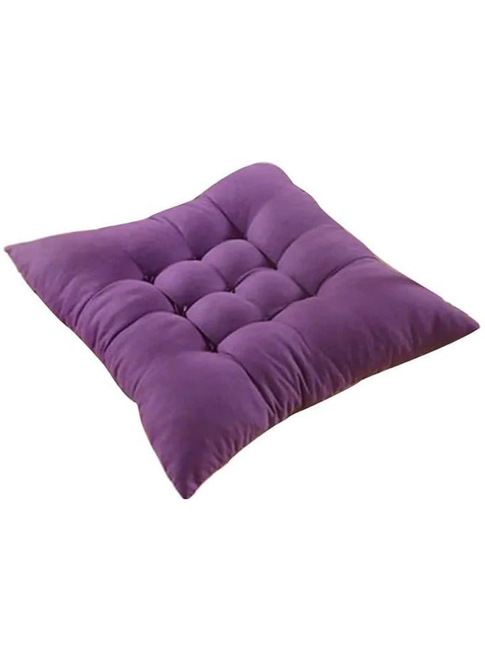 40 x 40 cm capitone shawl set with high-density fiber filling, comfortable design, bright colors, and a tie for fixing, ideal for balconies, cafes, and chalets, 3 pieces, purple