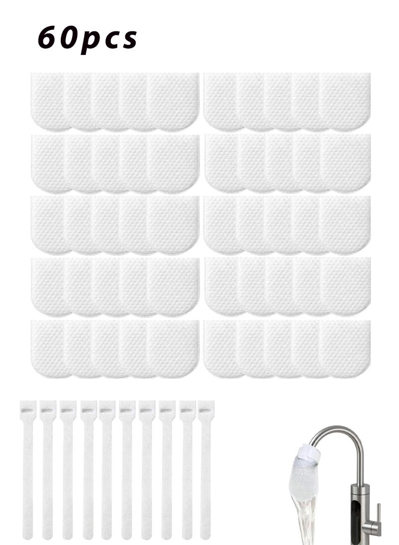 60pcs Faucet Filter Cotton Bags and T-Strips, High Density Faucet Water Filter Socks, Home Kitchen Splash-Proof Water Purifier Cover to Remove Sediment and Impurities, 60pcs Faucet Filter Cotton Bags and T-Strips, High Density Faucet Water Filter Socks, Home Kitchen Splash-Proof Water Purifier Cover to Remove Sediment and Impurities, Suitable for Most Faucets for Most Faucets - Image 1