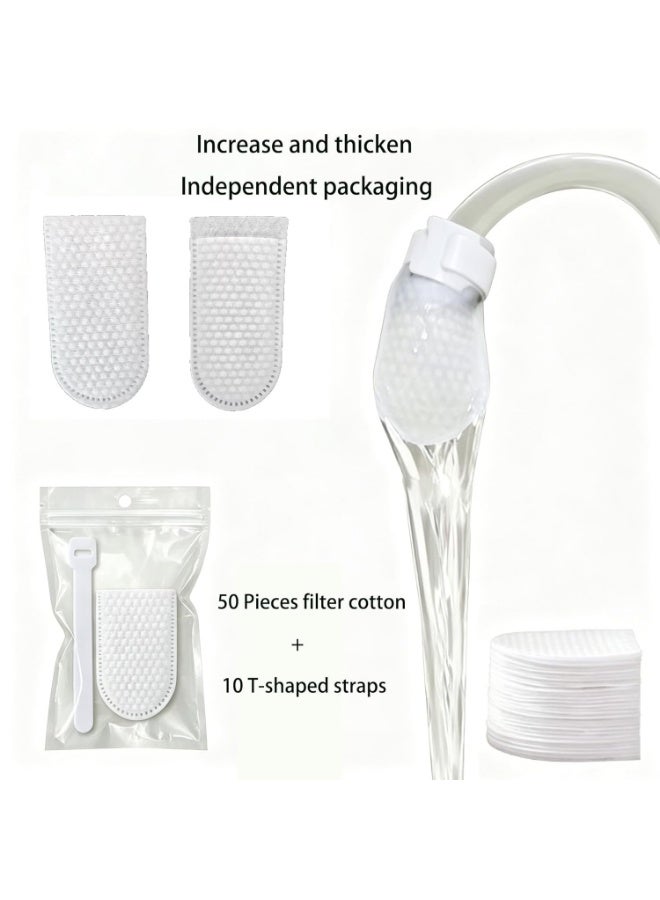 60pcs Faucet Filter Cotton Bags and T-Strips, High Density Faucet Water Filter Socks, Home Kitchen Splash-Proof Water Purifier Cover to Remove Sediment and Impurities, 60pcs Faucet Filter Cotton Bags and T-Strips, High Density Faucet Water Filter Socks, Home Kitchen Splash-Proof Water Purifier Cover to Remove Sediment and Impurities, Suitable for Most Faucets for Most Faucets - Image 3