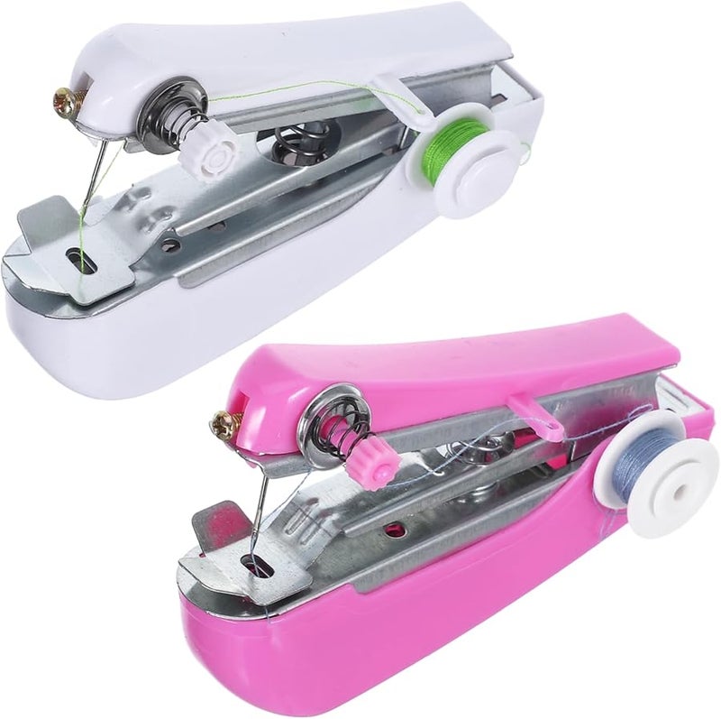 Artibetter 2 Pack Mini Handheld Sewing Machine Portable Easy to Use for Clothing Quick Repairs - Image 2
