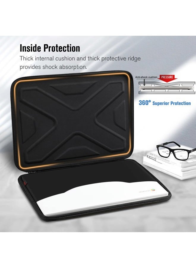 SITHON Hard Shell Laptop Sleeve Case for 13 - 14 inch Chromebook, Computer Laptop Carrying Case for MacBook Pro 14, 13" MacBook Pro/Air and Other Up to 14" Acer/HP/Dell/ASUS Chromebook, Black - Image 2