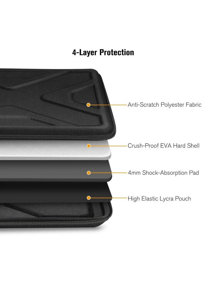 SITHON Hard Shell Laptop Sleeve Case for 13 - 14 inch Chromebook, Computer Laptop Carrying Case for MacBook Pro 14, 13" MacBook Pro/Air and Other Up to 14" Acer/HP/Dell/ASUS Chromebook, Black - Image 5