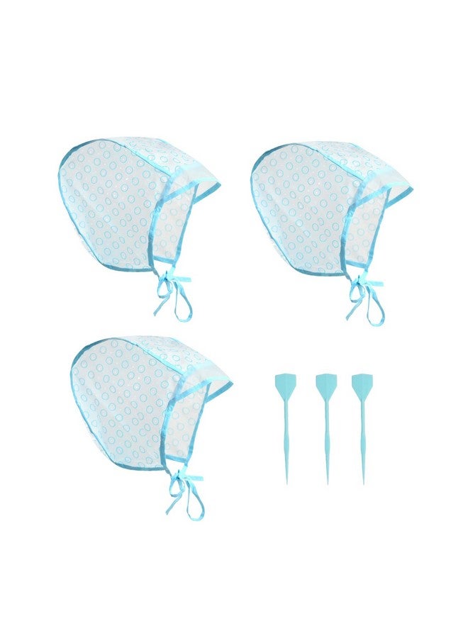 YANTAISIYU Hair Coloring Kit Highlight Cap Hair Coloring Dye Cap Frosting Cap with Plastic Crochet Hook for Dyeing Hairdressing (3 Pcs) - Image 1