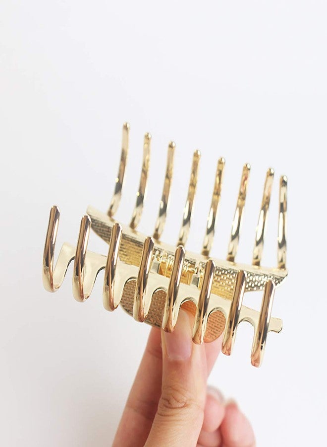 Fodattm Fashion Vintage Alloy Hair Jaw Clips Hair Clamp Large Punk Hairpins Hair Claw Women Hair Updo Grip Bath Accessories for Thick Hair (Gold) - Image 3