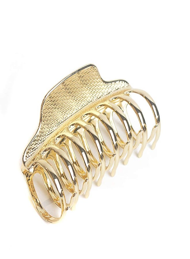 Fodattm Fashion Vintage Alloy Hair Jaw Clips Hair Clamp Large Punk Hairpins Hair Claw Women Hair Updo Grip Bath Accessories for Thick Hair (Gold) - Image 1