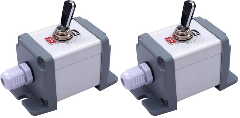 Twidec /Heavy Duty Rocker Toggle Switch Box 16A 250V SPST 2 Position 2 Pin ON/Off Switch Black PC Wear-Resistant Handle with Metal Shell TEN-A-2210BK-BOX-A101 (Pack of 2) - Image 1