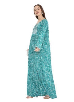 HANA & SARA UNIQUE THREAD EMBROIDERY LONG VISCOSE PRINTED WITH ARABIC KAFTAN JALABIYA DRESSES  - Image 5