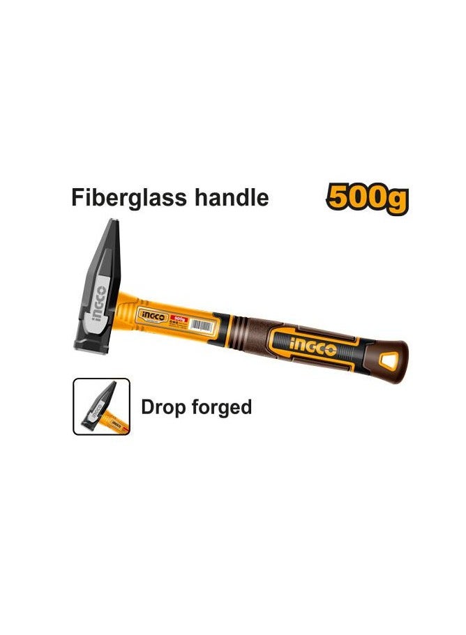 INGCO INGCO Machinist Hammer HMH82500 – 500g Drop-Forged Carbon Steel Hammer with Fiberglass Handle - Image 3