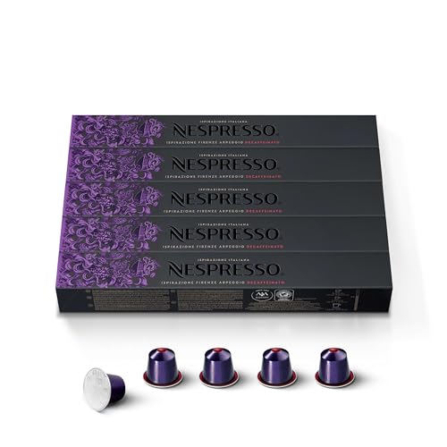 Nespresso Capsules Original Line Arpeggio Decaffeinato Dark Roast Coffee 50Count Coffee Pods - Image 1