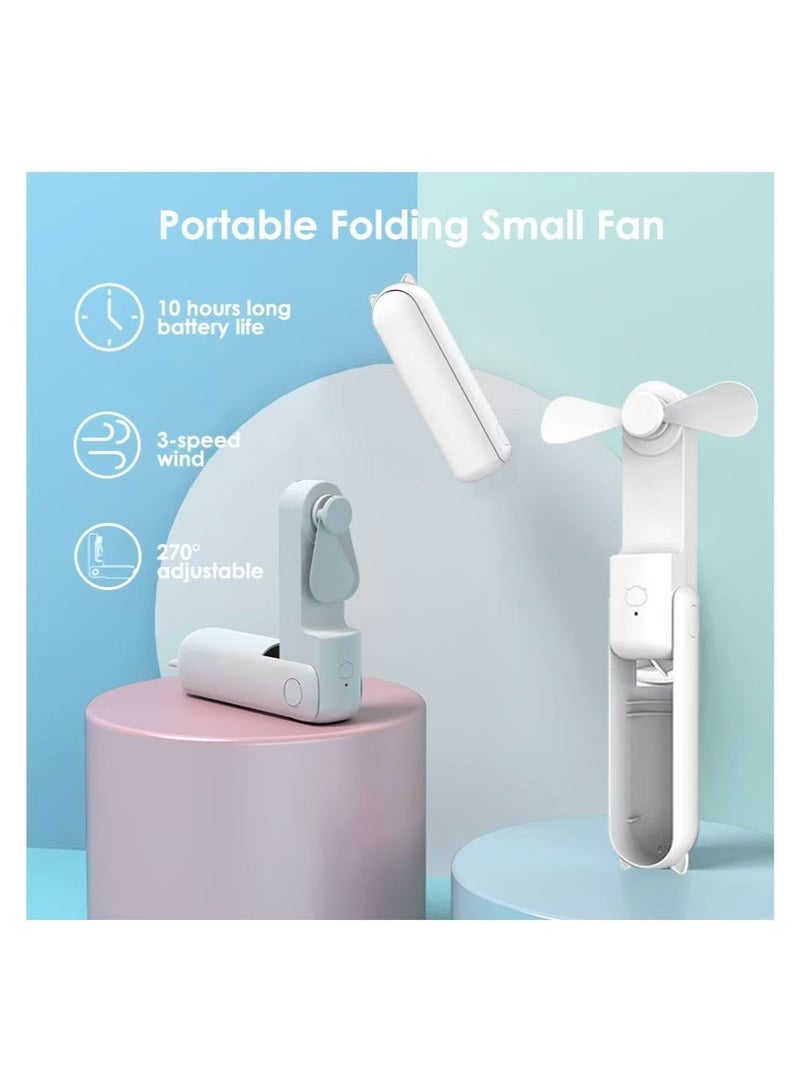 Handheld fan, 3 in 1 mini handheld fan, portable USB charging fan, 270° adjustable small pocket fan with 2000mAh power bank, suitable for travel, outdoor - Image 2