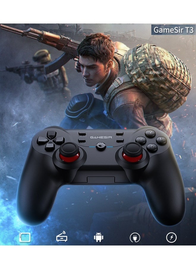 Classic Gamepad GameSir T3 Gaming Controller 2.4G Receiver for Windows PC, PC Controller with Dual Vibration, Linear Trigger Buttons Compatible with Android TV Box