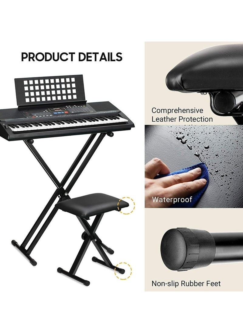 Keyboard Stands and Piano Bench Set,Double-X Keyboard Stand Adjustable & Portable Digital Piano Stand with Locking Straps,Adjustable Height and Portable - pzsku/Z5C9D87460B36AA2F1822Z/45/_/1708499303/aa21156b-5712-48bd-8ca7-5e5066973645