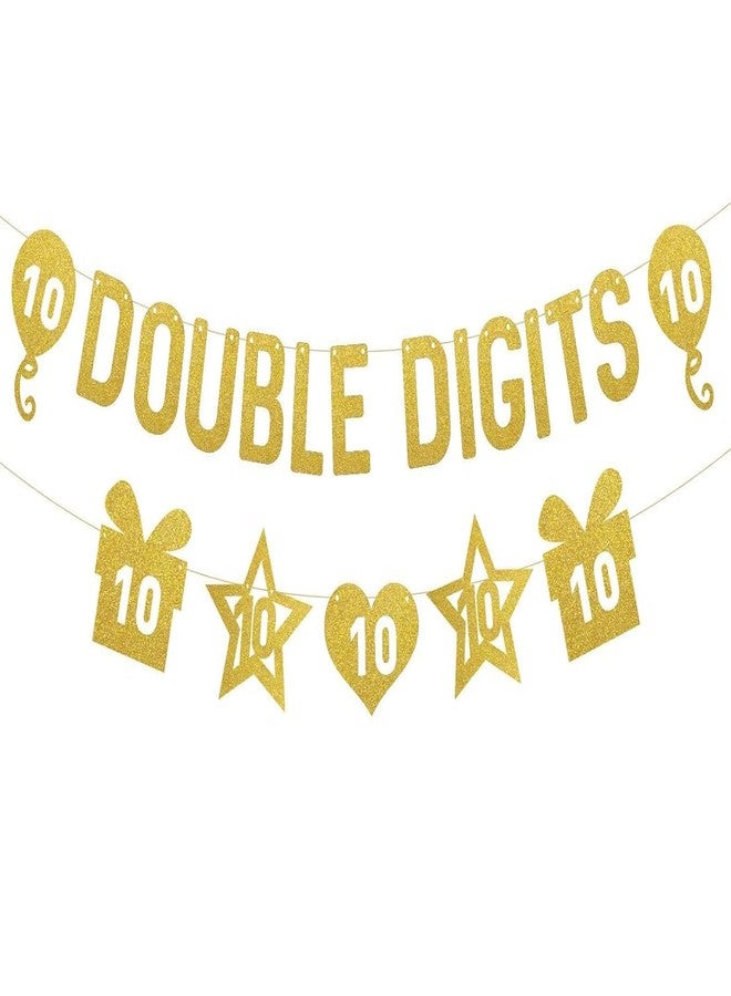 SVM CRAFT® Double Digits 10th Birthday Banner - Happy 10th Birthday banner - Image 1
