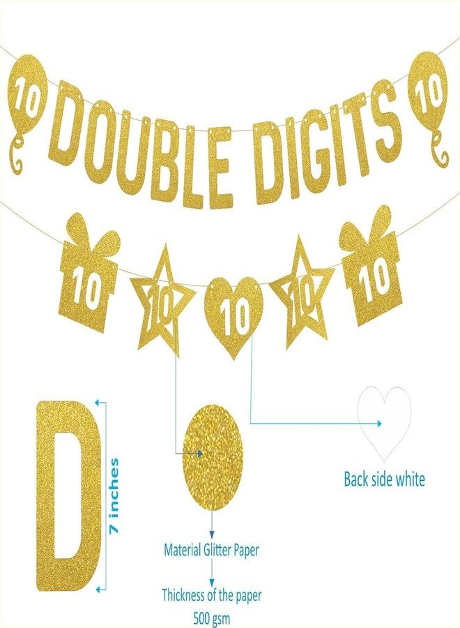 SVM CRAFT® Double Digits 10th Birthday Banner - Happy 10th Birthday banner - Image 2
