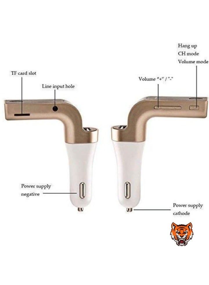 TIGER "LCD Bluetooth Car Charger FM Kit MP3 Transmitter – USB & TF Card Slot, Built-in Mic for Hands-Free Calling, Compatible with Android & iOS Devices" - Image 2