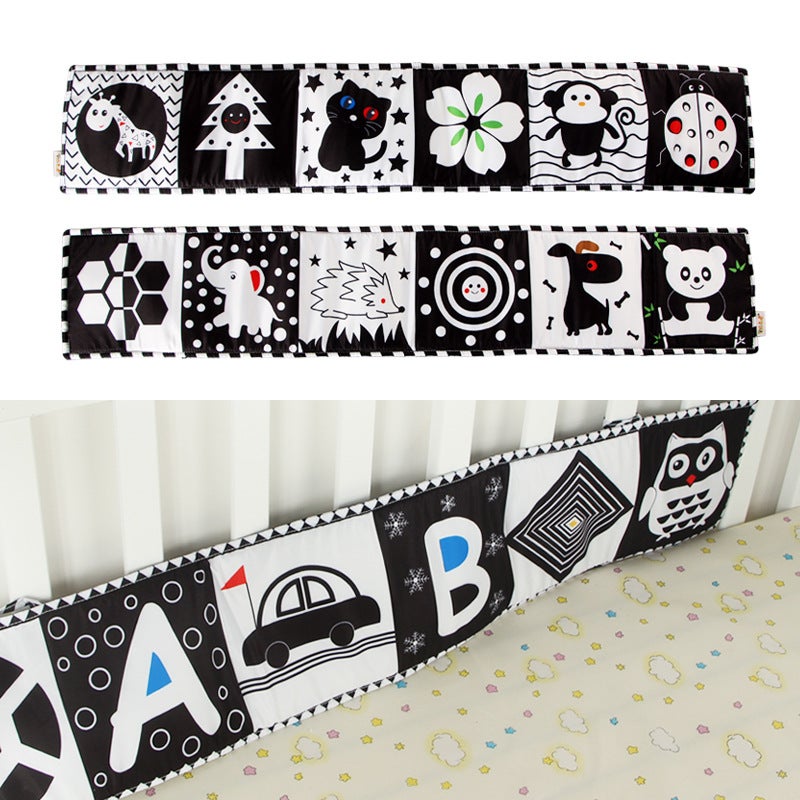 New listing black and white bed cloth book baby bed circumference baby tear can bite baby cloth book spot wholesale(Ladybug) - Image 1