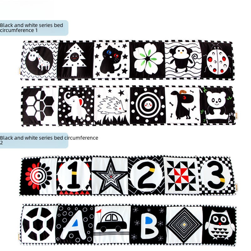 New listing black and white bed cloth book baby bed circumference baby tear can bite baby cloth book spot wholesale(Ladybug) - Image 5