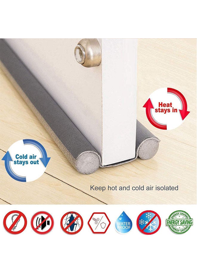 Under Door Dust Stopper Improved Adjustable Double Draft Noise Blocker Sweep (Size-32 inch) (Pack of 1) (Multicolor)