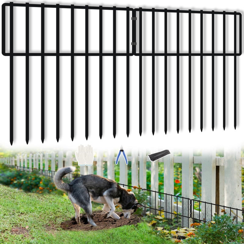 KYATE 32 Panels Animal Barrier Fence, 32ft(L) X 13inch(H) No Dig Rabbit Fences, Dog Digging Defense Ground Bottom Blockers, Rustproof Metal Border for Garden Outdoor Patio Landscaping - Image 1