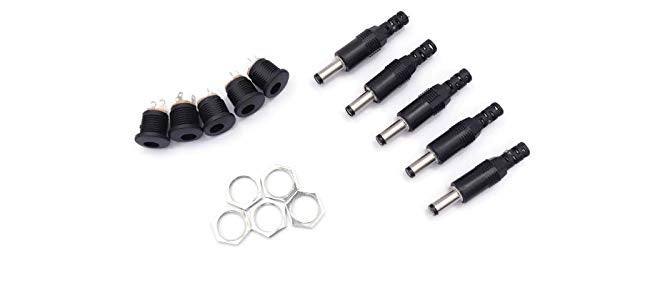 Electronicspices موصل جاك تيار مستمر قابس ذكر ومأخذ أنثى تركيب لوحة زوج من 5 - Image 1