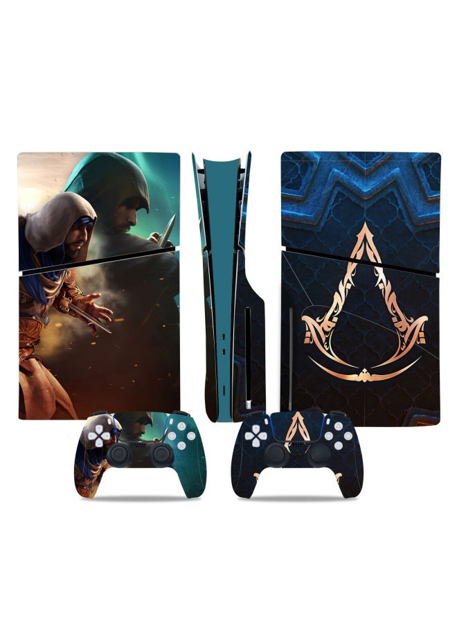 general Chivalrous PS5 Slim Game Machine Sticker CD-Rom Version Colorful Film Skin Sticker-Color:TN-P5SDisc-0522 - Image 4