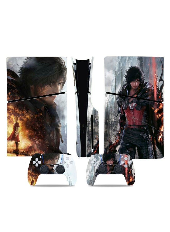 general Chivalrous PS5 Slim Game Machine Sticker CD-Rom Version Colorful Film Skin Sticker-Color:TN-P5SDisc-0522 - Image 3