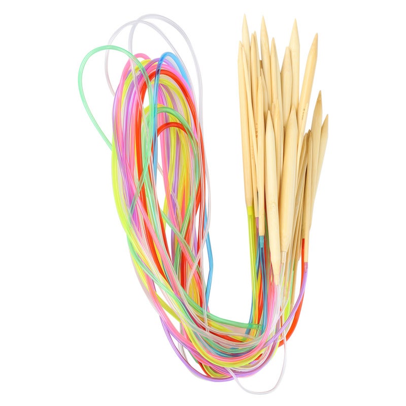 Circular Knitting Needles: 120cm Bamboo Set With 18 Sizes - Lightweight Glossy Durable Flexible Knitting Needles For Beginners Diy Yarn Craft Projects - Image 3