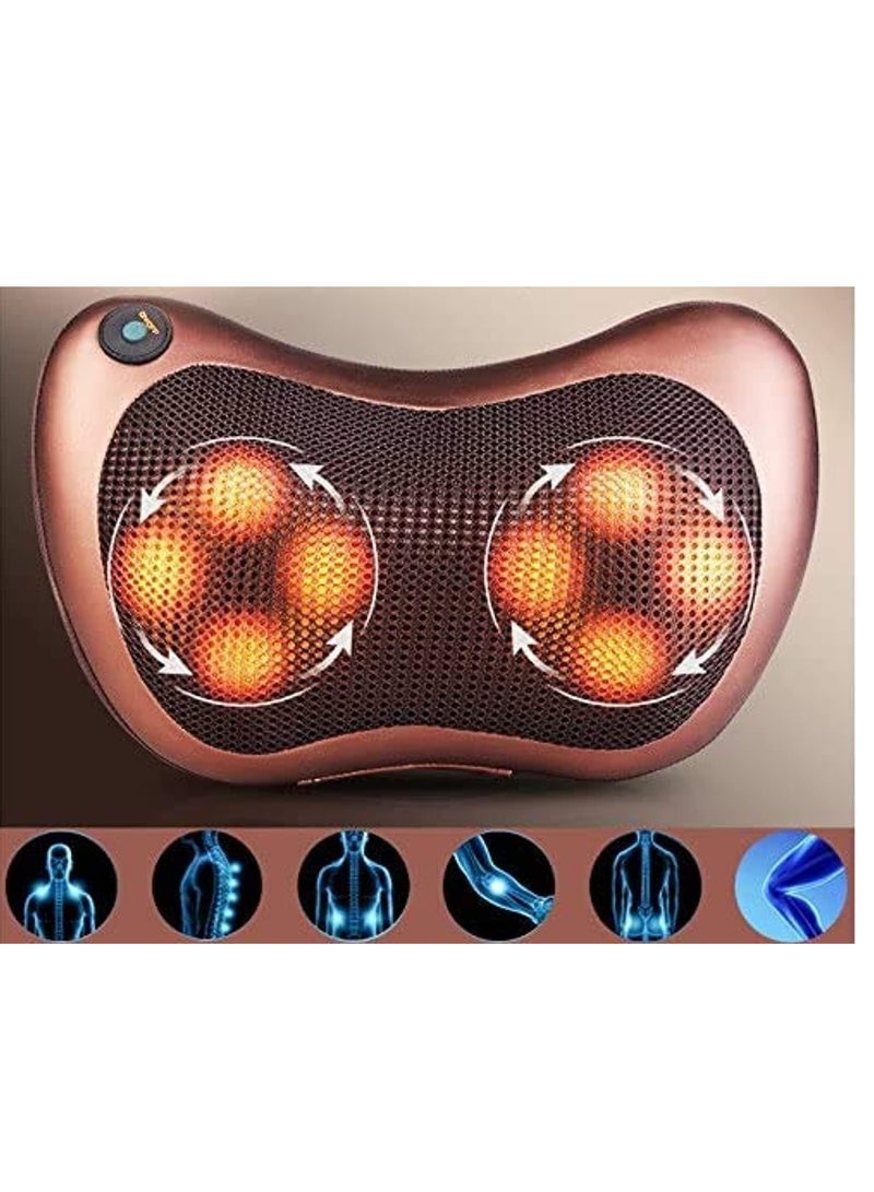 ELTRAZONE وسادة تدليك الرقبة والأكتاف والأدومين والساقين والظهر والاسترخاء بواسطة 8 رؤوس مع اهتزاز مغناطيسي وعلاج بالتدفئة الكهربائية. - Image 2