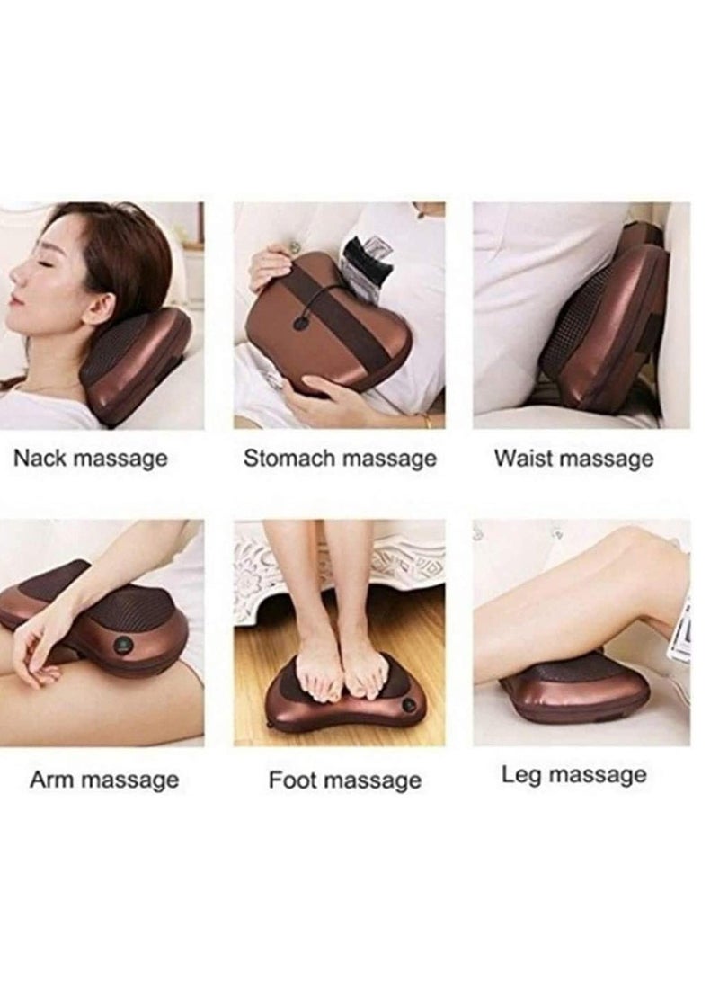 ELTRAZONE وسادة تدليك الرقبة والأكتاف والأدومين والساقين والظهر والاسترخاء بواسطة 8 رؤوس مع اهتزاز مغناطيسي وعلاج بالتدفئة الكهربائية. - Image 4