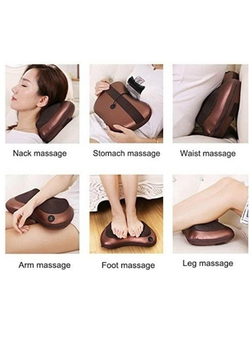 ELTRAZONE وسادة تدليك الرقبة والأكتاف والأدومين والساقين والظهر والاسترخاء بواسطة 8 رؤوس مع اهتزاز مغناطيسي وعلاج بالتدفئة الكهربائية. - Image 5