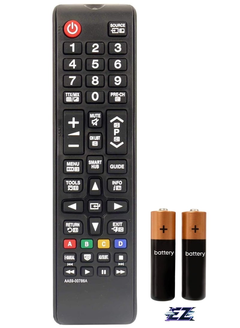 ELTRAZONE - BN59-01199G Remote Control Replaced for Samsung TV UE32J4500 UE32J4570 UE32J5200 UE32J5205 UE40J5200 UE40JU6000 UE40JU6050 UE43JU6060 UE48J5205 UE48JU6000 UE55JU6000 UE65JU6050 with battery - Image 1