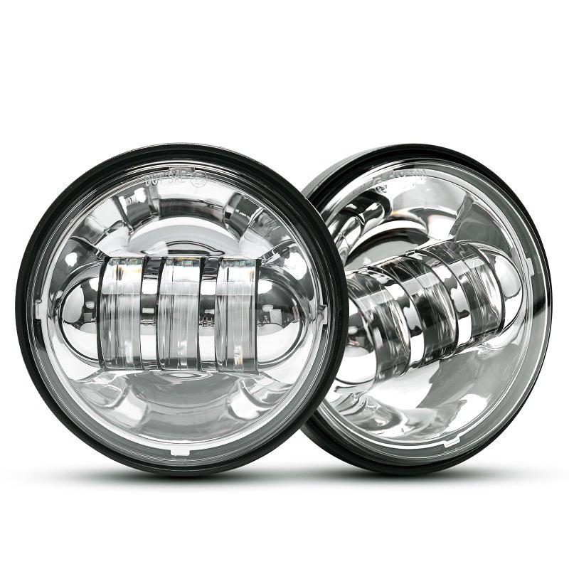مصابيح ضباب LED كروم 45 بوصة معتمدة من LXLIGHT 2 قطعة لمصابيح مرور الدراجات النارية