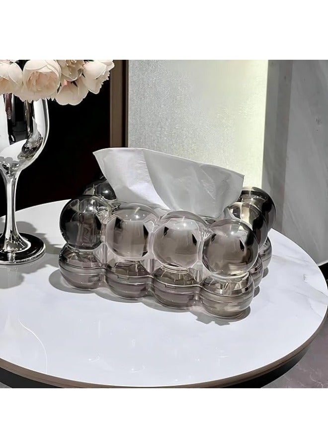 Happy Home Bubbles Acrylic Tissue Box Multi-Purpose Decor Stylish and Innovative Design for Bathroom, Office, Living Room and Bedroom - Grey  - Image 2