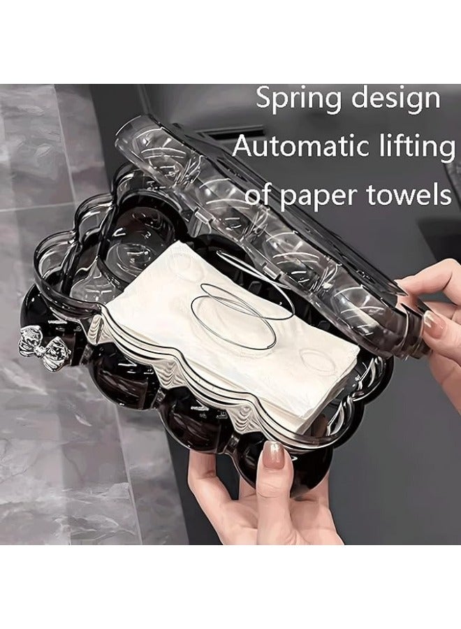 Happy Home Bubbles Acrylic Tissue Box Multi-Purpose Decor Stylish and Innovative Design for Bathroom, Office, Living Room and Bedroom - Grey  - Image 3