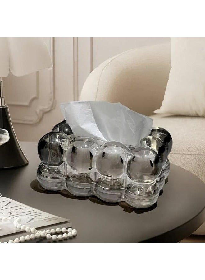 Happy Home Bubbles Acrylic Tissue Box Multi-Purpose Decor Stylish and Innovative Design for Bathroom, Office, Living Room and Bedroom - Grey  - Image 4