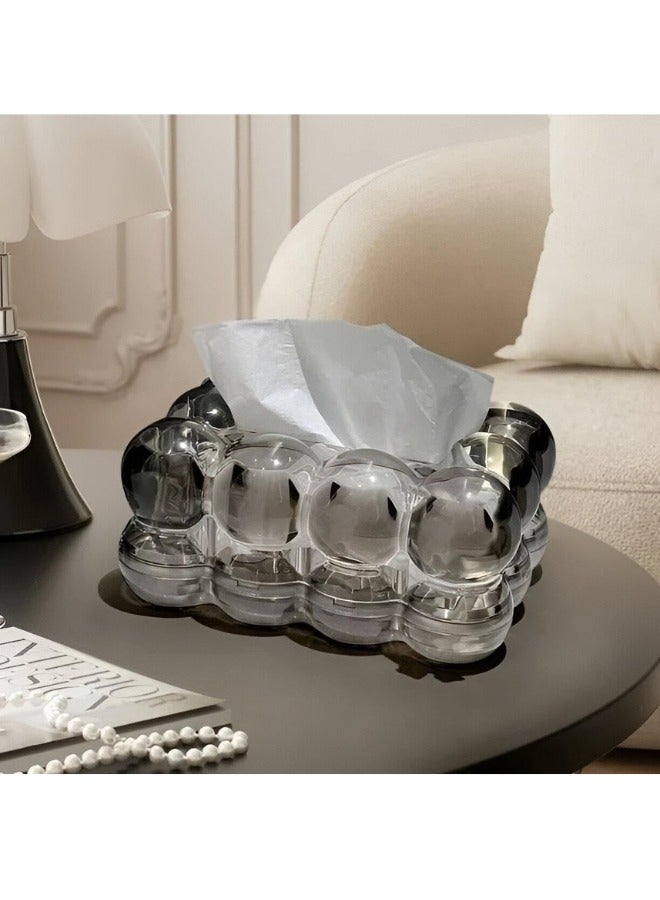 Happy Home Bubbles Acrylic Tissue Box Multi-Purpose Decor Stylish and Innovative Design for Bathroom, Office, Living Room and Bedroom - Grey  - Image 5