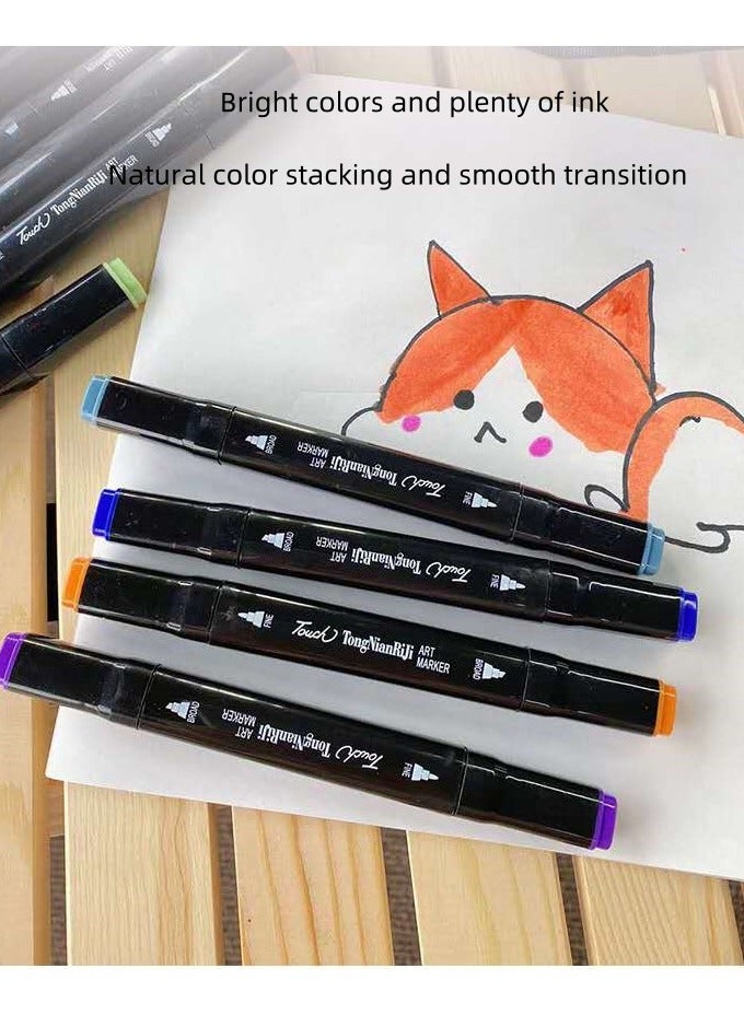 Touch 24-color double-sided marker set with carrying bag for adult and child artists - Image 2