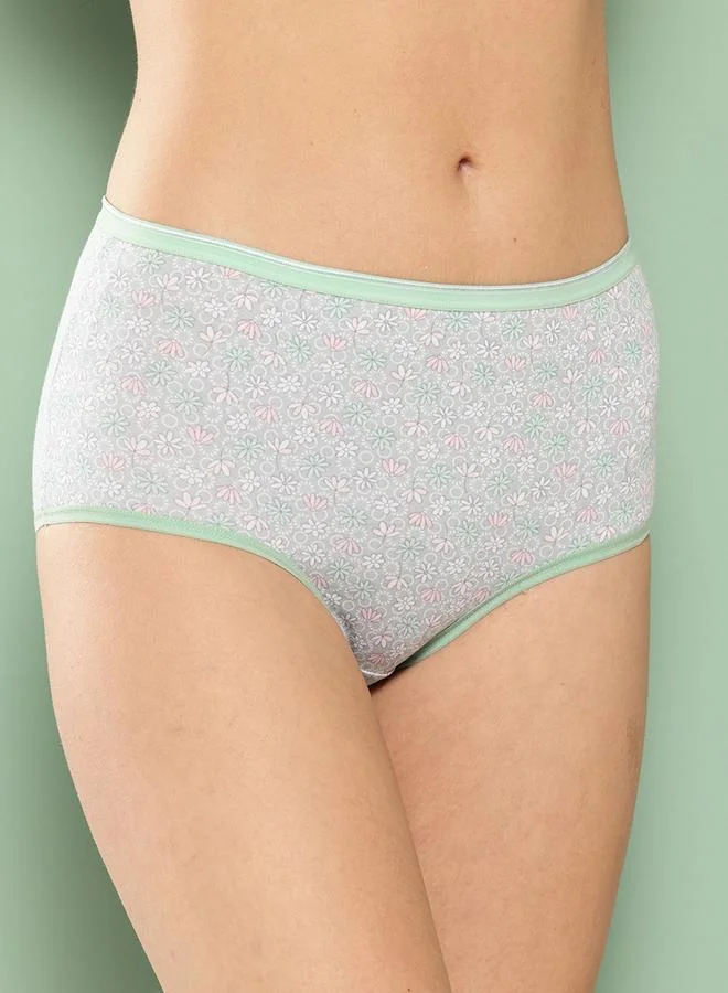 Leading Lady Pack of 3 - Printed Cotton Blend Hipster Briefs