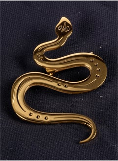 The Black Pearl Accessories Stainless Steel Golden Brooch - Snake  - Image 1