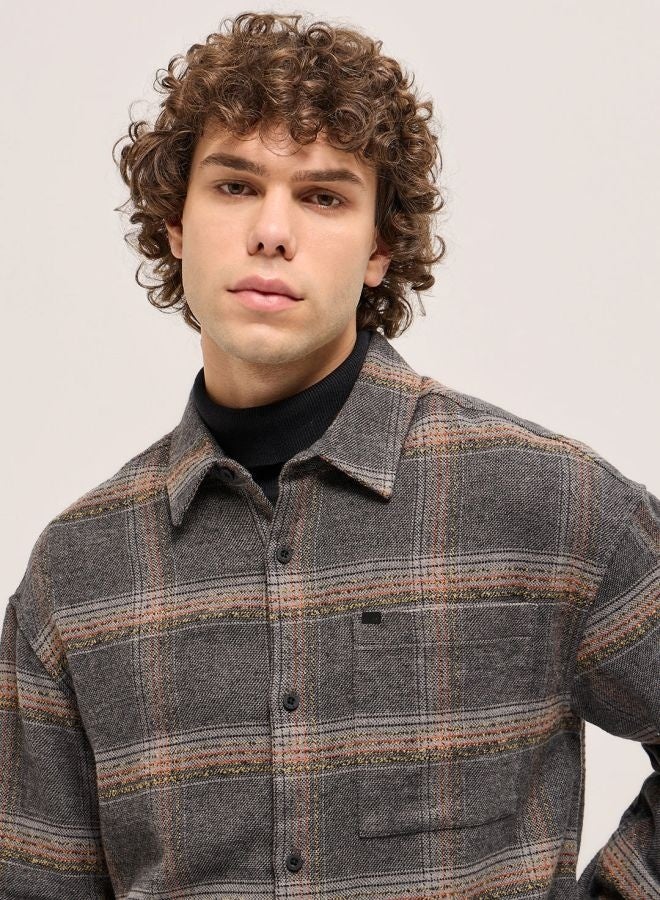 THE BEAR HOUSE Shacket for Men | Long Sleeve, Casual Button-Down | Soft, Breathable Fabric for Work, Everyday, & All-Season Wear in Stylish Design - Image 3