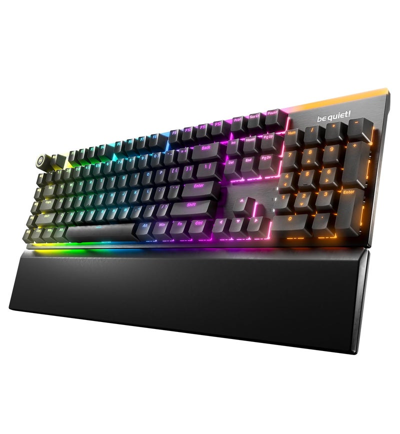 be quiet! Light Mount Mechanical Keyboard | Linear | Hot-Swappable Lubricated Silent Switches | 3D Media Wheel | ARGB Keyboard | Quality PBT Double-Shot Keycaps | Programmable | BT003US - Image 1