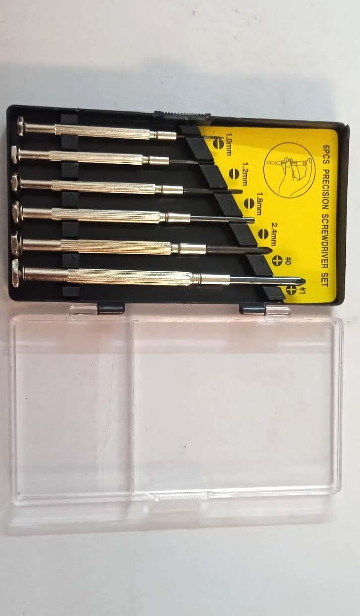 6 Pcs Precision Screwdriver Set with Magnetic Tip Cr-V Material Rotatable Cap Nickel-Plated Handle Carbon Steel Repair Tool Kit for Toys Watches Glasses Instruments (Pack of 1, Silver)  - Image 2