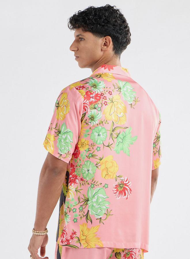 سبلاش فيڤ قميص بياقة كامب وأكمام قصيرة وقصة عادية وطبعات - Image 3