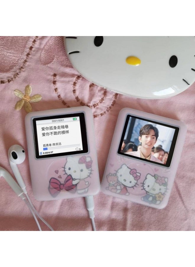 Mp3 Music Player OTG Cute Mini Walkman With Screen MP4 Student Running E-Book-Body Color:Silver [card + External Speaker] With Bluetooth-Memory Capacity:64g [data Cable + Dual Otg + Color Film]