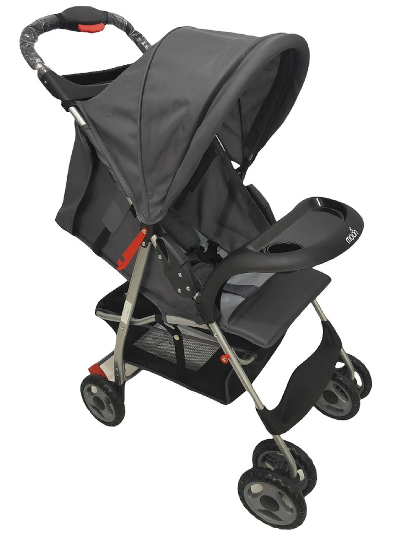 Moon Easy  One Hand Fold Stroller, Multi-Postion Reclining Seat For Infant - Grey - Image 1